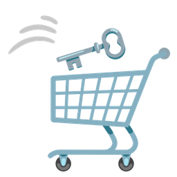 shopping cart and old key