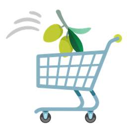 shopping cart and olive