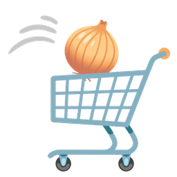 shopping cart and onion