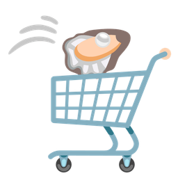 shopping cart and oyster