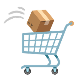 shopping cart and package