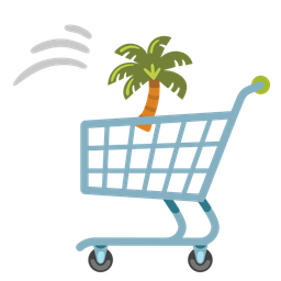 shopping cart and palm tree