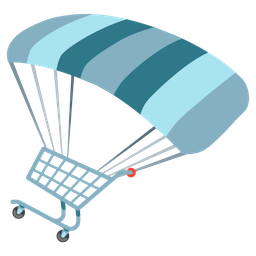shopping cart and parachute