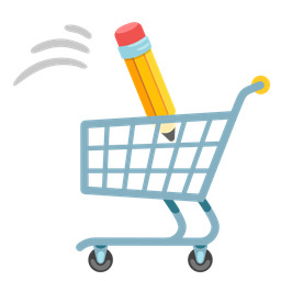 shopping cart and pencil