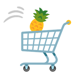 shopping cart and pineapple