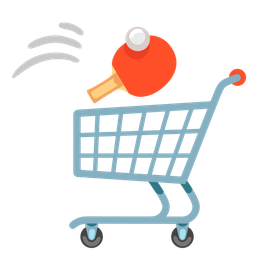 shopping cart and ping pong