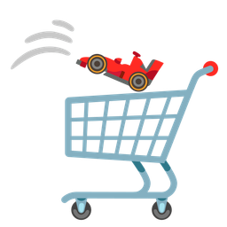 shopping cart and racing car