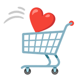 shopping cart and red heart