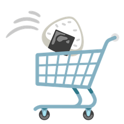 shopping cart and rice ball