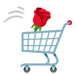 shopping cart and rose
