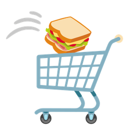shopping cart and sandwich