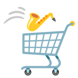 shopping cart and saxophone