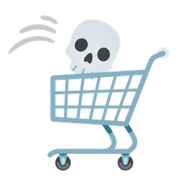 shopping cart and skull