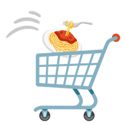 shopping cart and spaghetti