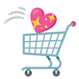 shopping cart and sparkling heart