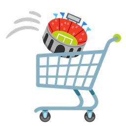 shopping cart and stadium