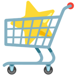 shopping cart and star