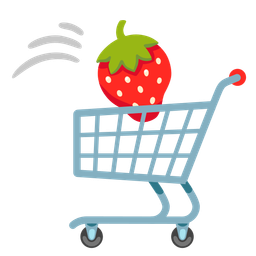 shopping cart and strawberry