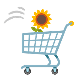 shopping cart and sunflower