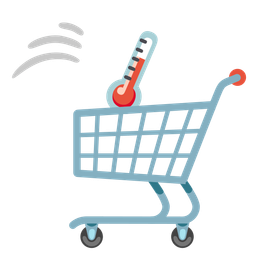 shopping cart and thermometer