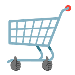 shopping cart and thumbs up
