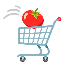 shopping cart and tomato