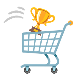 shopping cart and trophy