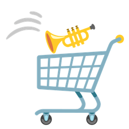 shopping cart and trumpet