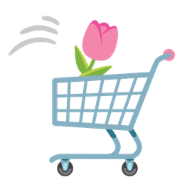 shopping cart and tulip