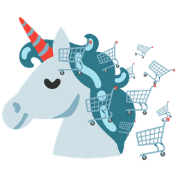 shopping cart and unicorn