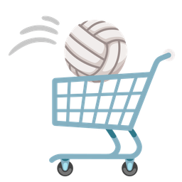 shopping cart and volleyball