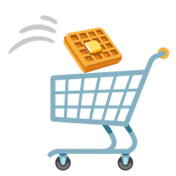 shopping cart and waffle