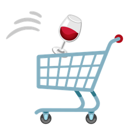 shopping cart and wine glass