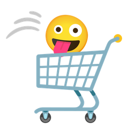 Shopping cart and Zany face