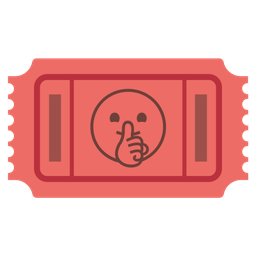 shushing face and admission tickets