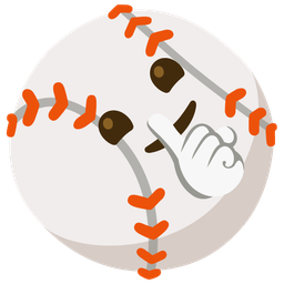 shushing face and baseball