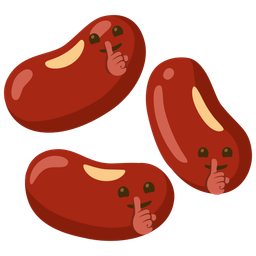 shushing face and beans