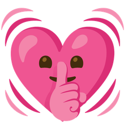 shushing face and beating heart