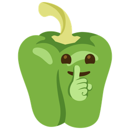 shushing face and bell pepper