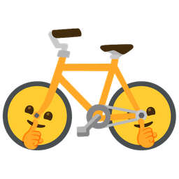 shushing face and bicycle