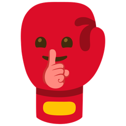 shushing face and boxing glove