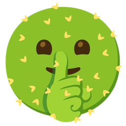 shushing face and cactus