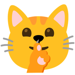 shushing face and cat face