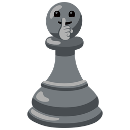 shushing face and chess pawn
