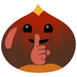 shushing face and chestnut