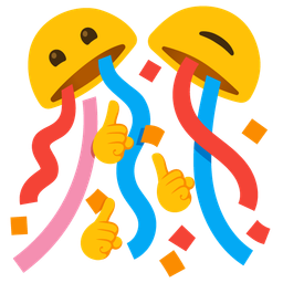 shushing face and confetti ball