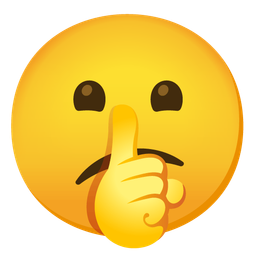 shushing face and confused face