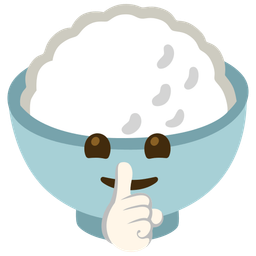 shushing face and cooked rice