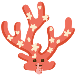 shushing face and coral