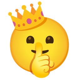 shushing face and crown